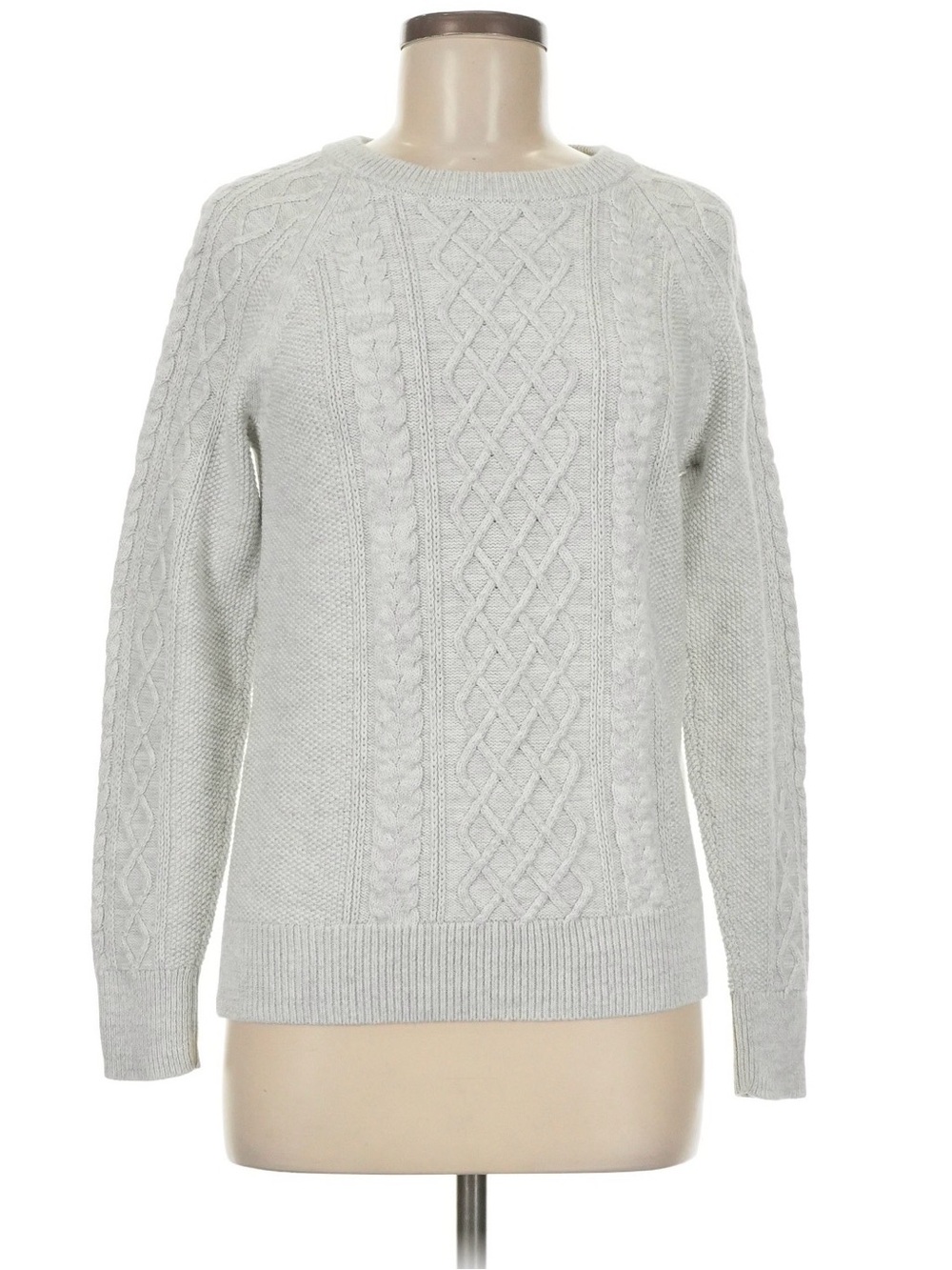 GAP Light Gray Cable Crewneck Sweater
